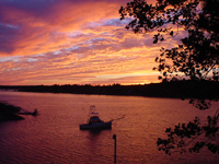 sunset over Tenants Harbor